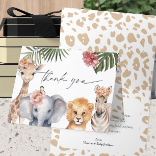 Cute Safari Animaux bébé fille Douche Merci