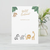 Cute Safari Animaux Cartes d'insertion vides (Debout devant)