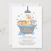 Cute Safari Animaux Douche Baby Invitation (Devant)