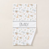 Cute safari animaux enfants kit bain (Serviette à main)
