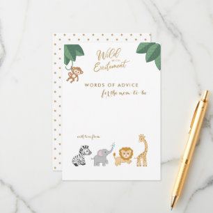 Cute Safari Animaux Nouveaux conseils maman Cartes