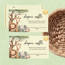Cute Safari Dieren geslacht neutrale luier raffle