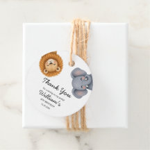 Cute Safari Dieren Verjaardagsfeest Favor Tags