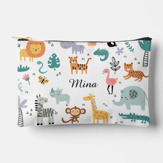 Cute Safari Jungle Animals Personalized Baby Name Etui (Voorkant)