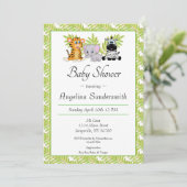Cute Safari Jungle Animaux Baby shower Invitation (Debout devant)
