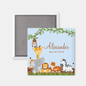 Cute Safari Jungle Animaux Garçon Aimant (Recto/Verso)