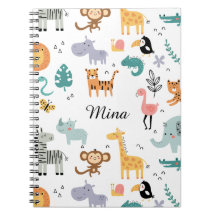 Cute Safari Jungle Dieren Persoonlijke Baby Naam