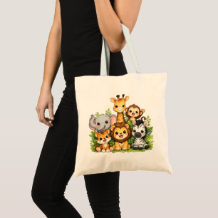Cute Safari Jungle Dieren Tote Tas