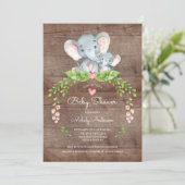 Cute Safari Jungle Elephant Baby shower Invitation (Debout devant)