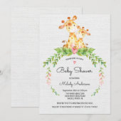 Cute Safari Jungle Giraffe Baby shower Invitation (Devant / Derrière)