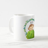 Cute Safari Monkey Hallo Koffiemok (Voorkant links)