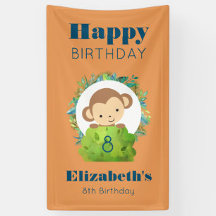 Cute Safari Monkey Happy Birthday Spandoek