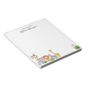 Cute Safari Oerwoud Animals Kinder Elegant Script Notitieblok (Schuin)