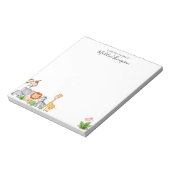 Cute Safari Oerwoud Animals Kinder Elegant Script Notitieblok (Gedraaid)