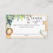 Cute Safari Oerwoud baby shower diaper raffle Encl Informatiekaartje (Voorkant)