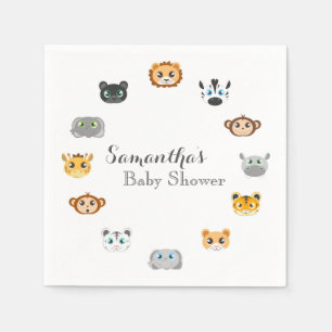 Cute Safari Oerwoud Baby shower Servetten