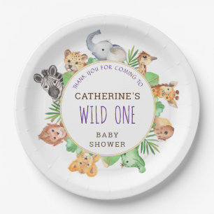 Cute Safari Oerwoud Boys Baby shower Papieren Bordje