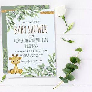 Cute Safari Oerwoud Lion Eucalyptus Baby shower Kaart