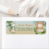 Cute Safari Oerwoud Little Animals Baby shower Etiket (Insitu)