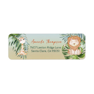 Cute Safari Oerwoud Little Animals Baby shower Etiket