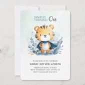 Cute Safari Tiger 1er Invitation anniversaire (Devant)