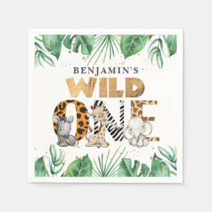 Cute Safari Wild Eén eerste verjaardag Servet