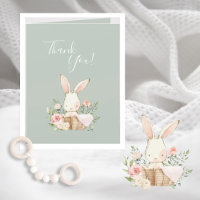 Cute Sage Green waterverf Bunny Baby shower Dank