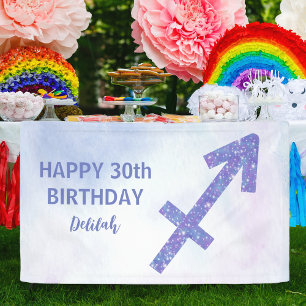 Cute Sagittarius Custom Paars Birthday Party Spandoek