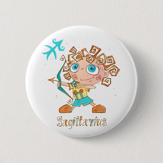 Cute Sagittarius Kind Ronde Button 5,7 Cm (Voorkant)