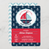 Cute Sailboat Invitation (Devant / Derrière)
