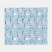 Cute Sailboat Pattern 1 2 Fleece Deken (Voorkant (Horizontaal))