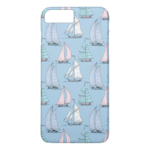 Cute Sailboat Pattern 1 iPhone 8 Plus / 7 Plus Hoesje