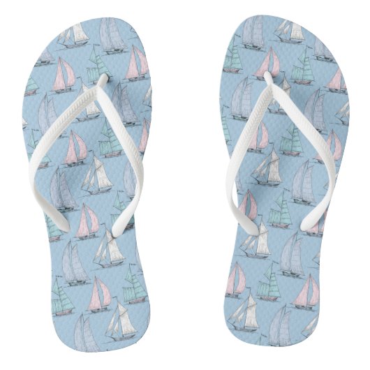Cute Sailboat Pattern 1 Teenslippers (Voetbed)