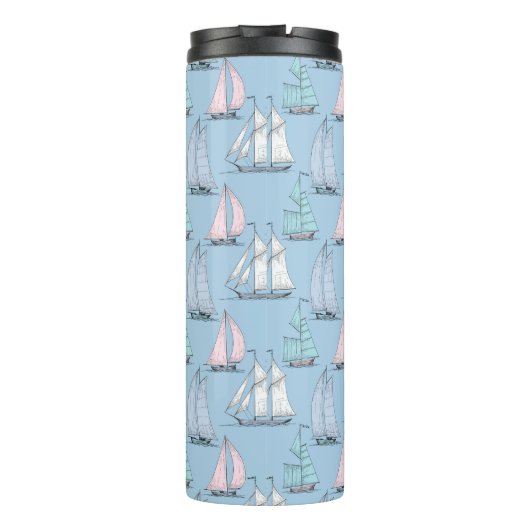 Cute Sailboat Pattern 1 Thermosbeker (Achterkant)