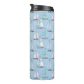 Cute Sailboat Pattern 1 Thermosbeker (Geroteerd rechts)