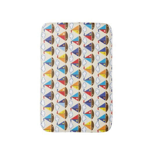 Cute Sailboat Pattern 2 Badmat (Voorkant Verticaal)