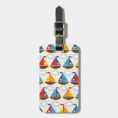 Cute Sailboat Pattern 2 Bagagelabel (Voorkant verticaal)