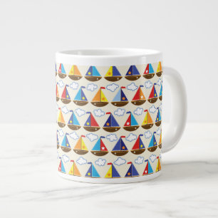 Cute Sailboat Pattern 2 Grote Koffiekop