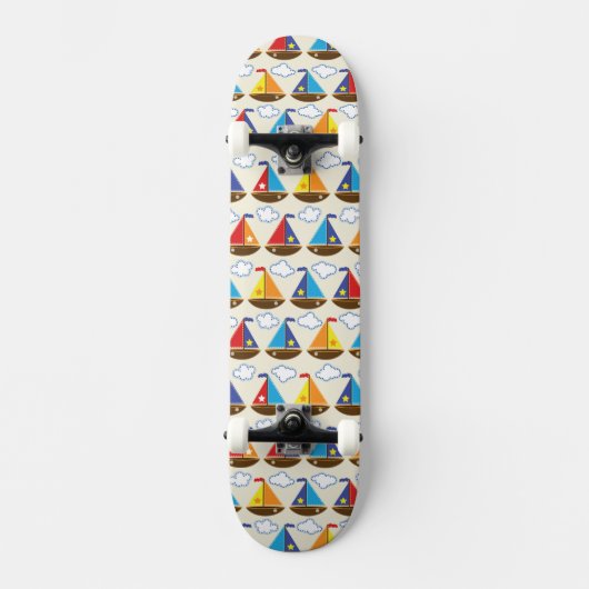 Cute Sailboat Pattern 2 Skateboard (Voorkant)