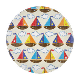 Cute Sailboat Pattern 2 Snijplank