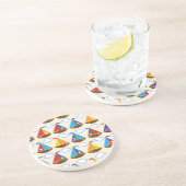 Cute Sailboat Pattern 2 Zandsteen Onderzetter (Zijkant)