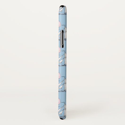 Cute Sailboat Pattern | Monogram 2 Case-Mate iPhone Case (Achterkant / rechts)