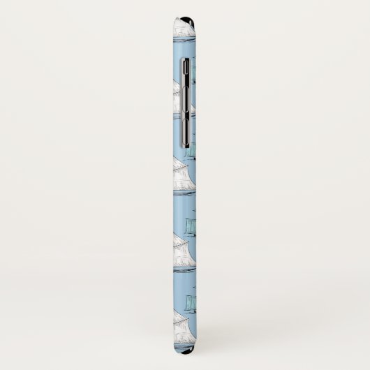 Cute Sailboat Pattern | Monogram 2 Case-Mate iPhone Case (Achterkant/links)