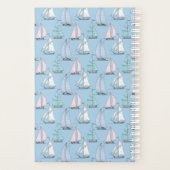 Cute Sailboat Pattern | Monogram Planner (Achterkant)
