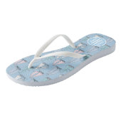 Cute Sailboat Pattern | Monogram Teenslippers (Schuin)