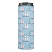 Cute Sailboat Pattern | Monogram Thermosbeker (Achterkant)