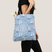 Cute Sailboat Pattern | Monogram Tote Bag (Dichtbij)
