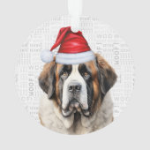 Cute Saint Bernard Dog Holiday Christmas Photo (dos)