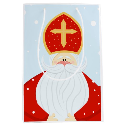 Cute Saint Nicholas Medium Cadeauzakje (Voorkant)