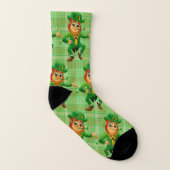 Cute Saint Patrick's Day Green Pset Leprechaun Sokken (Rechts - buiten)